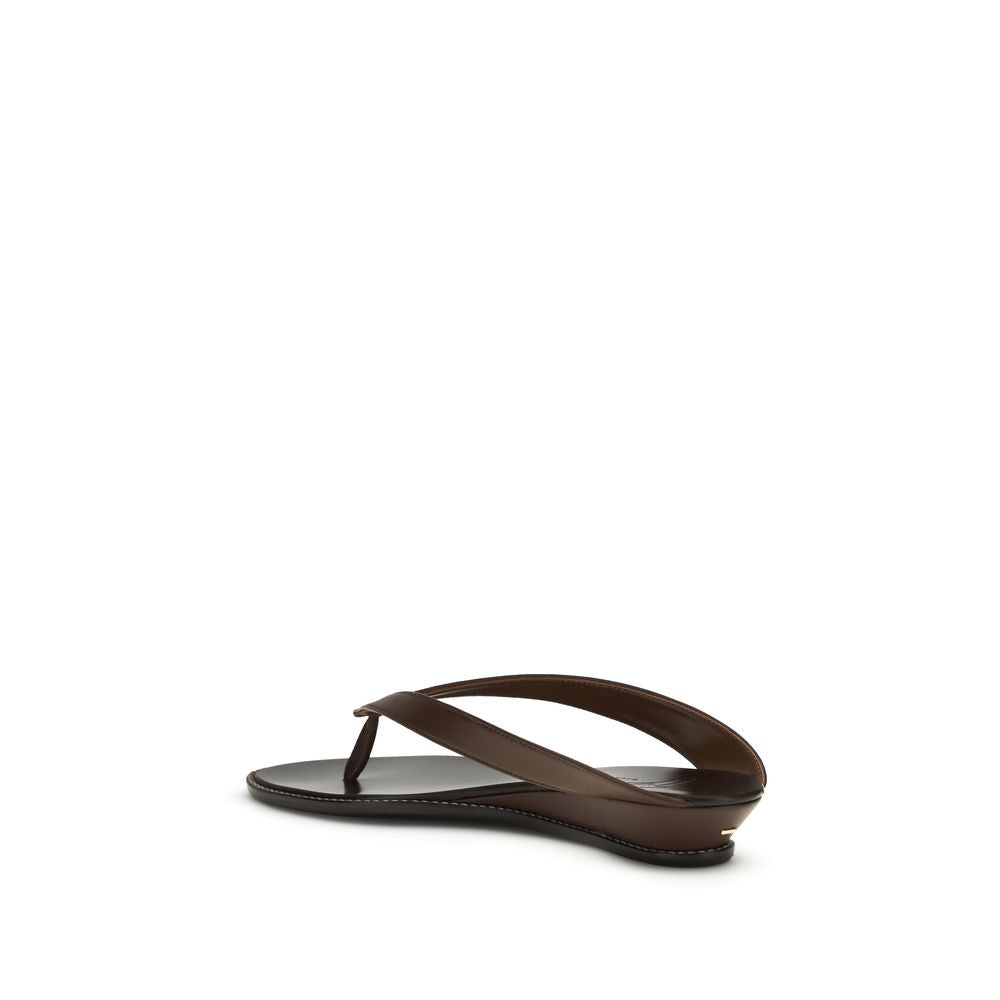 Brown Calf Leather Bos Taurus Platform Sandals - ventzia