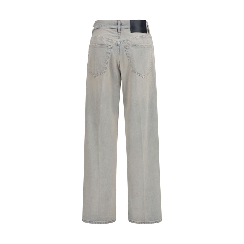 Blue Cotton Relaxed Fit Jeans - ventzia