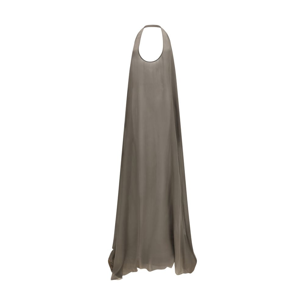 Gray Silk Casual Dress - ventzia