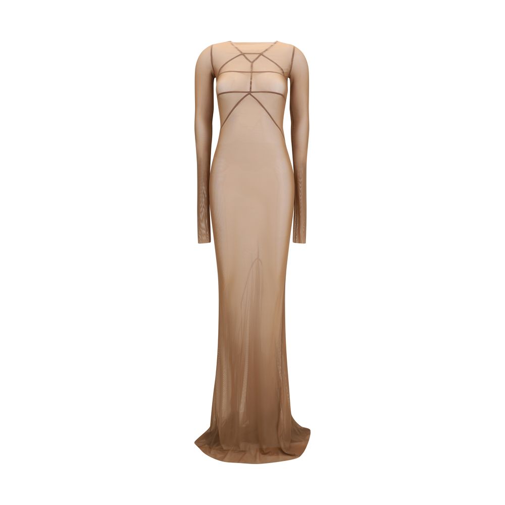 Brown Polyamide Casual Dress