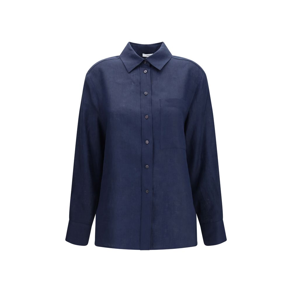 Blue Linen Dress Shirt - ventzia