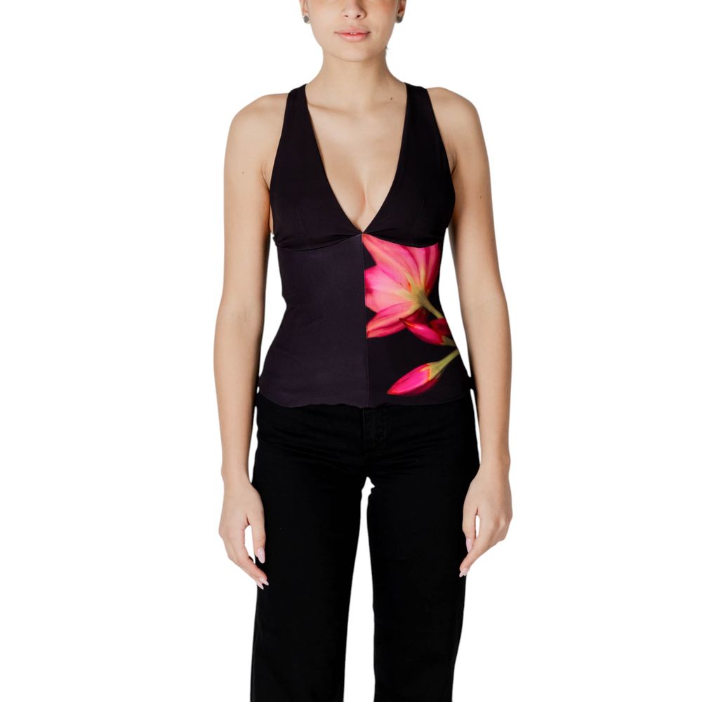 Black Polyester Top - ventzia