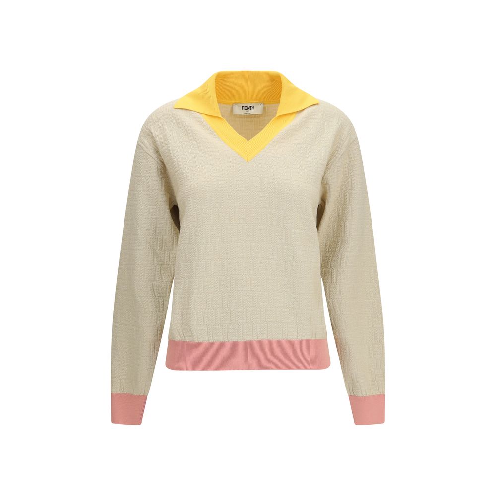Beige Cotton Sweatshirt - ventzia