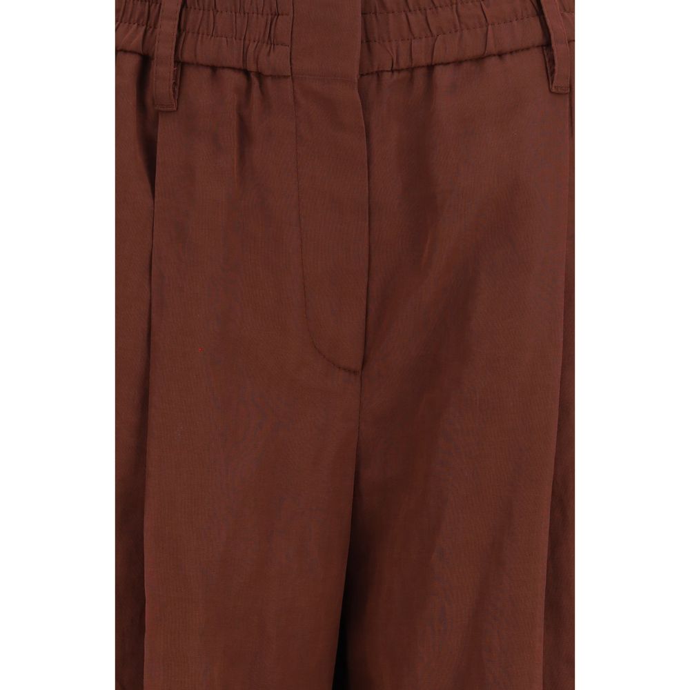 Brown Cotton Dress Pants - ventzia