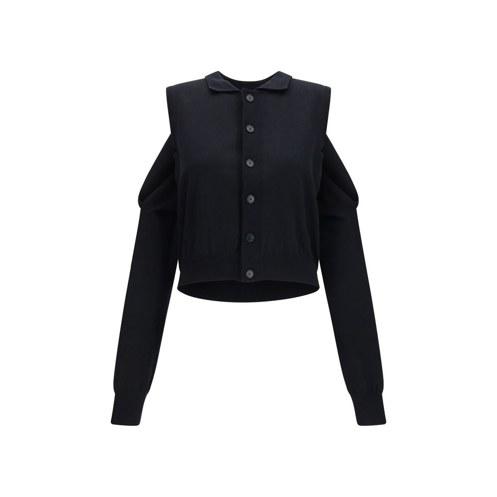 Black Cotton Cardigan - ventzia