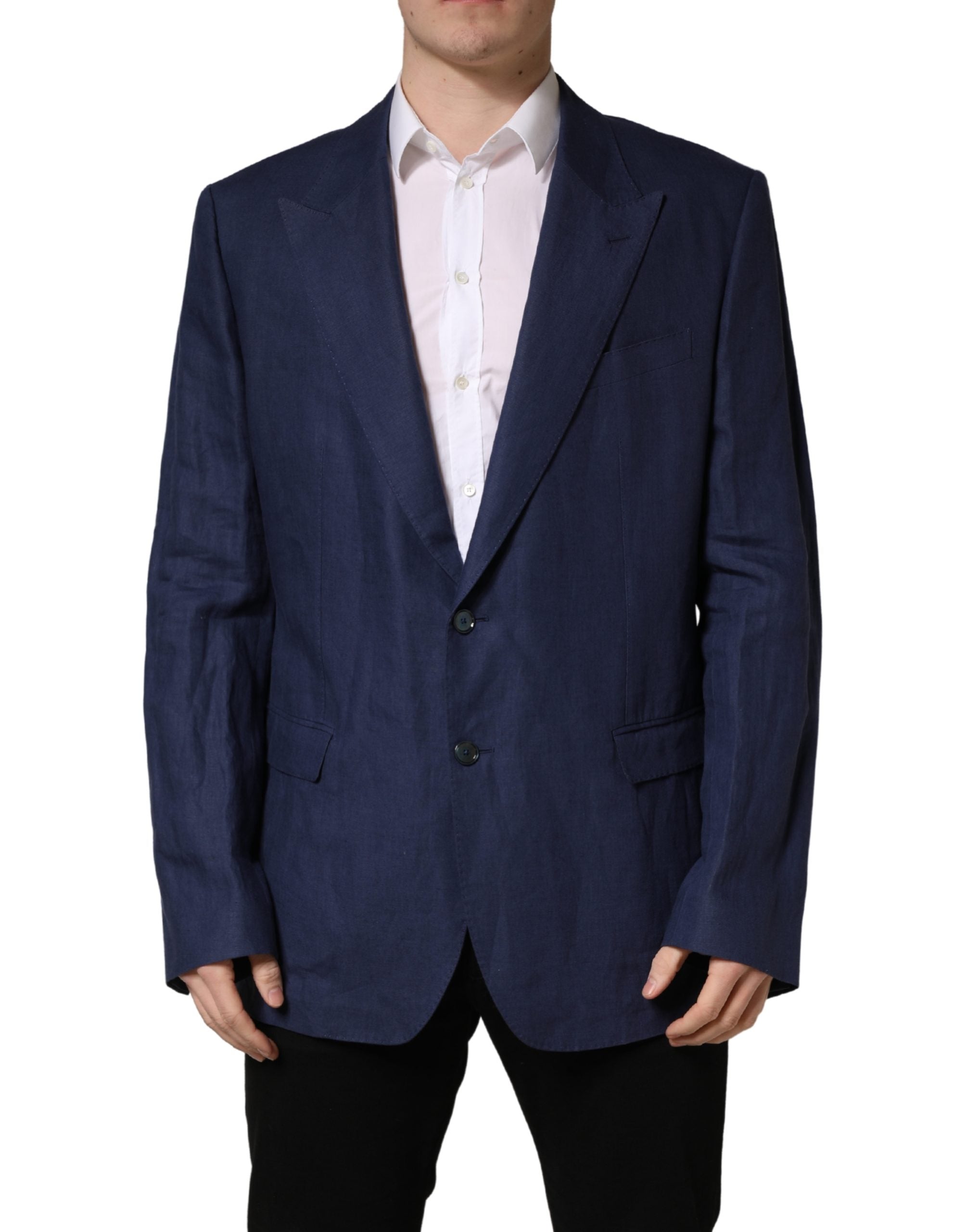 Blue Single Breasted 2 Button Suit Jacket - ventzia