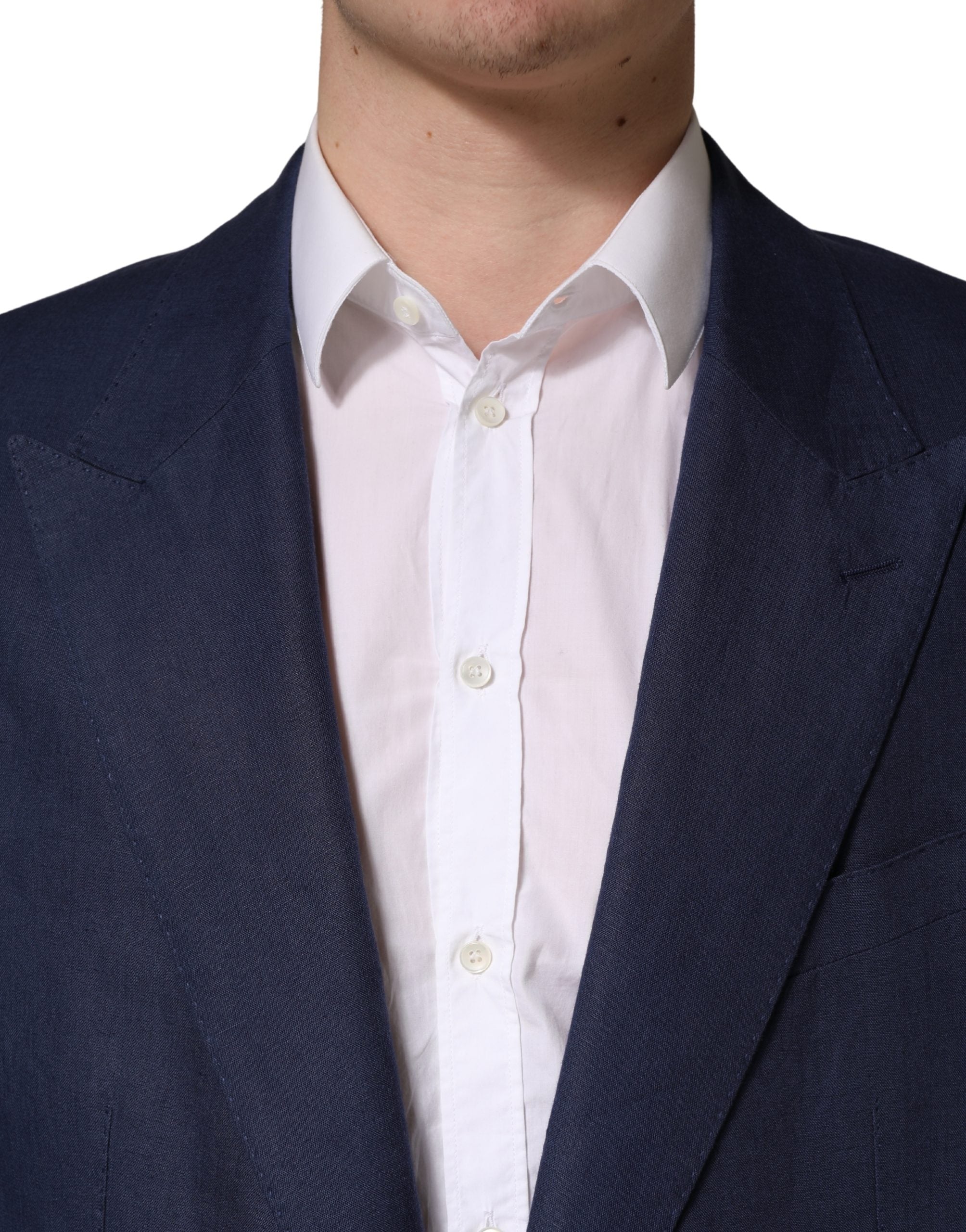 Blue Single Breasted 2 Button Suit Jacket - ventzia
