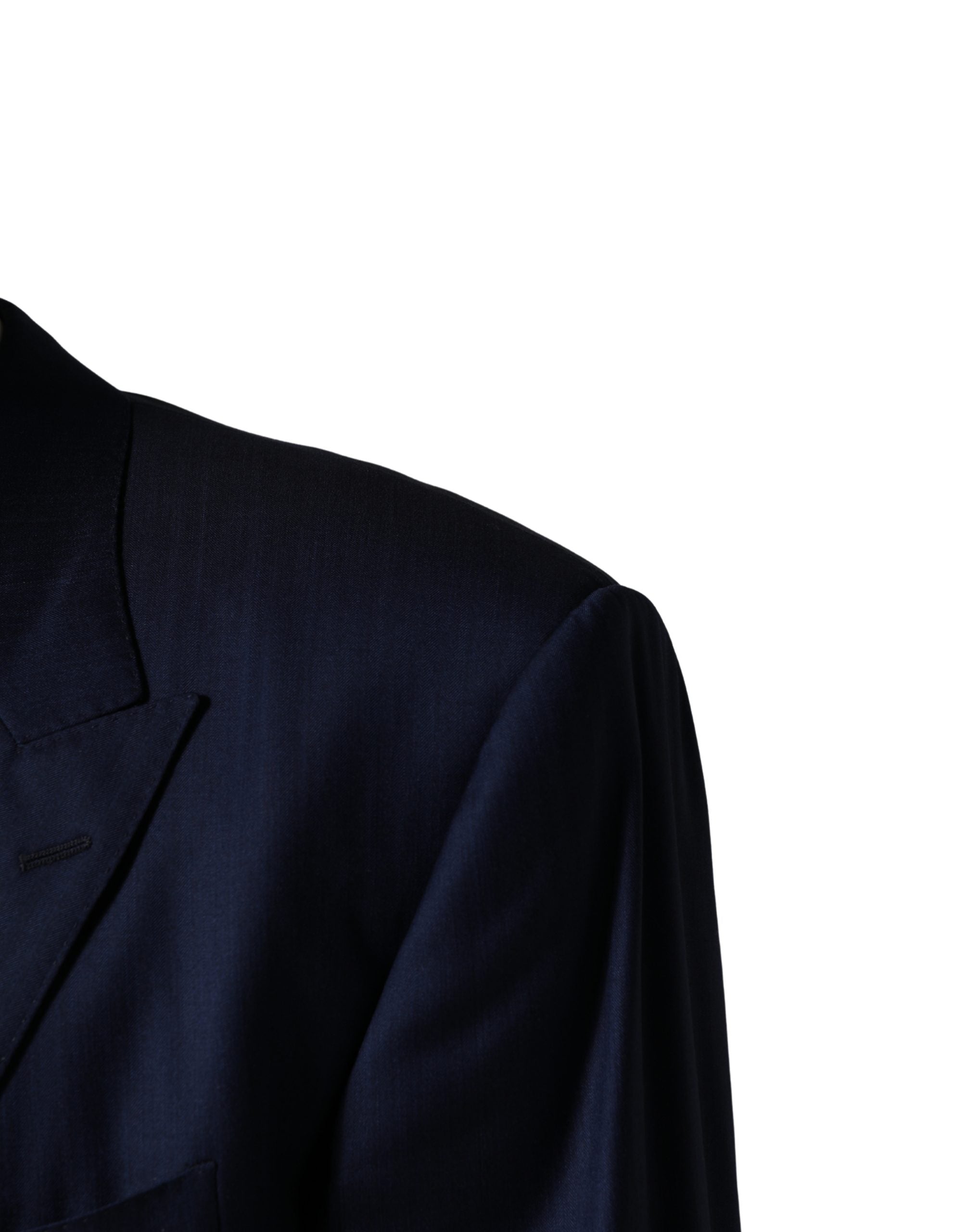 Blue Single Breasted 2 Button Suit Jacket - ventzia