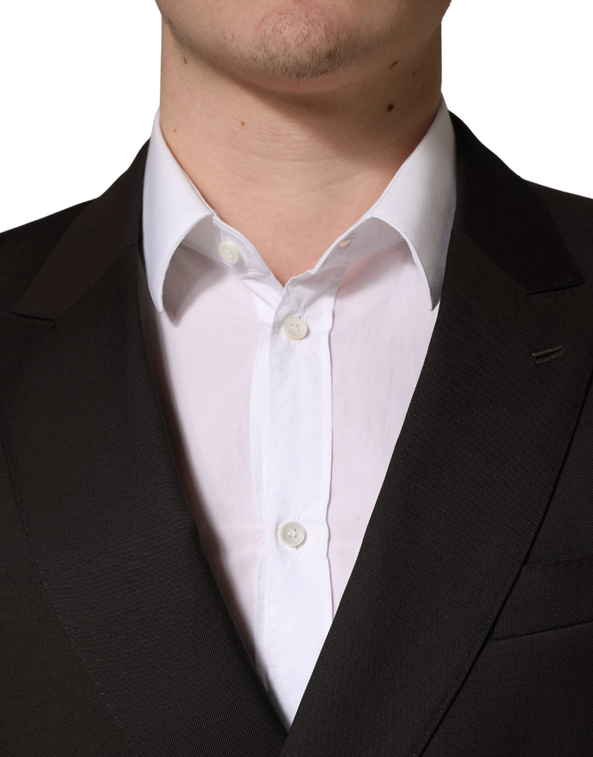 Dark Violet Wool Double Breasted Suit Jacket - ventzia