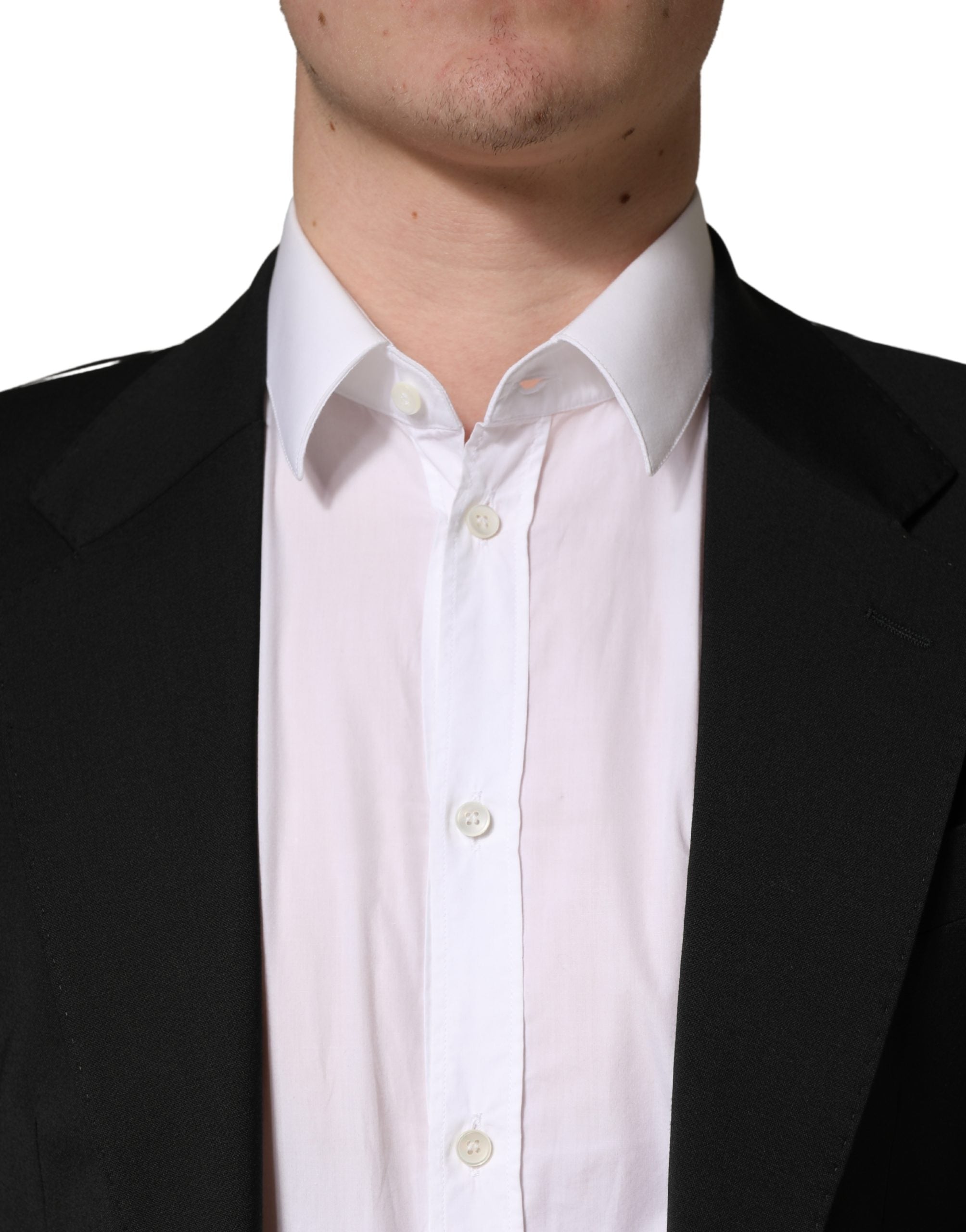 Black Polyester 2 Buttons Men Suit Jacket - ventzia