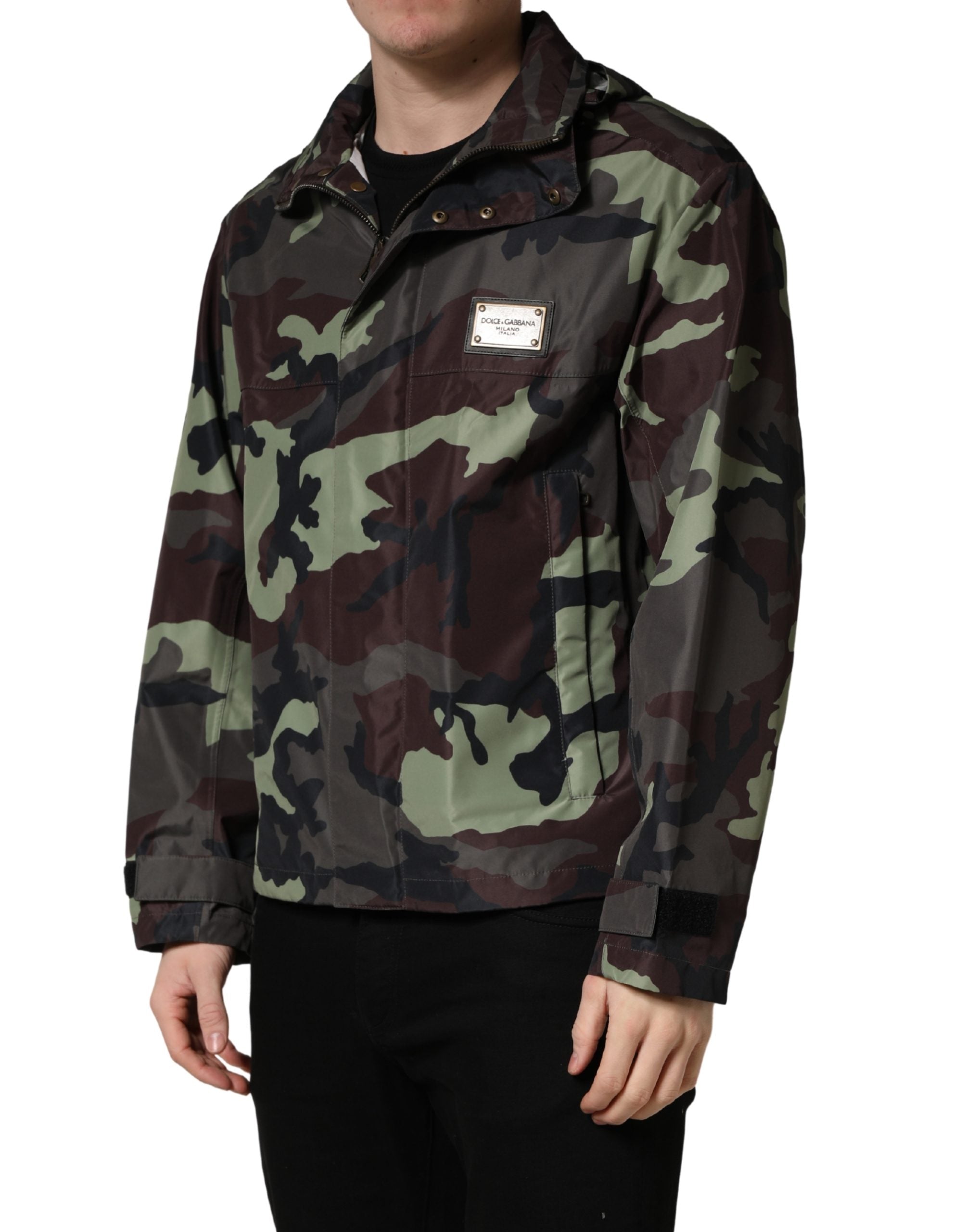 Multicolor Camouflage Hooded Bomber Jacket - ventzia