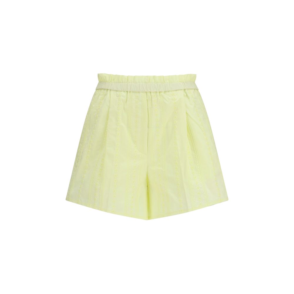Bicolor Cotton Bermuda Shorts - ventzia