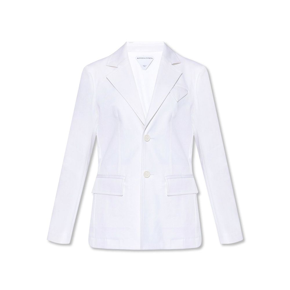 White Cotton Blazer - ventzia