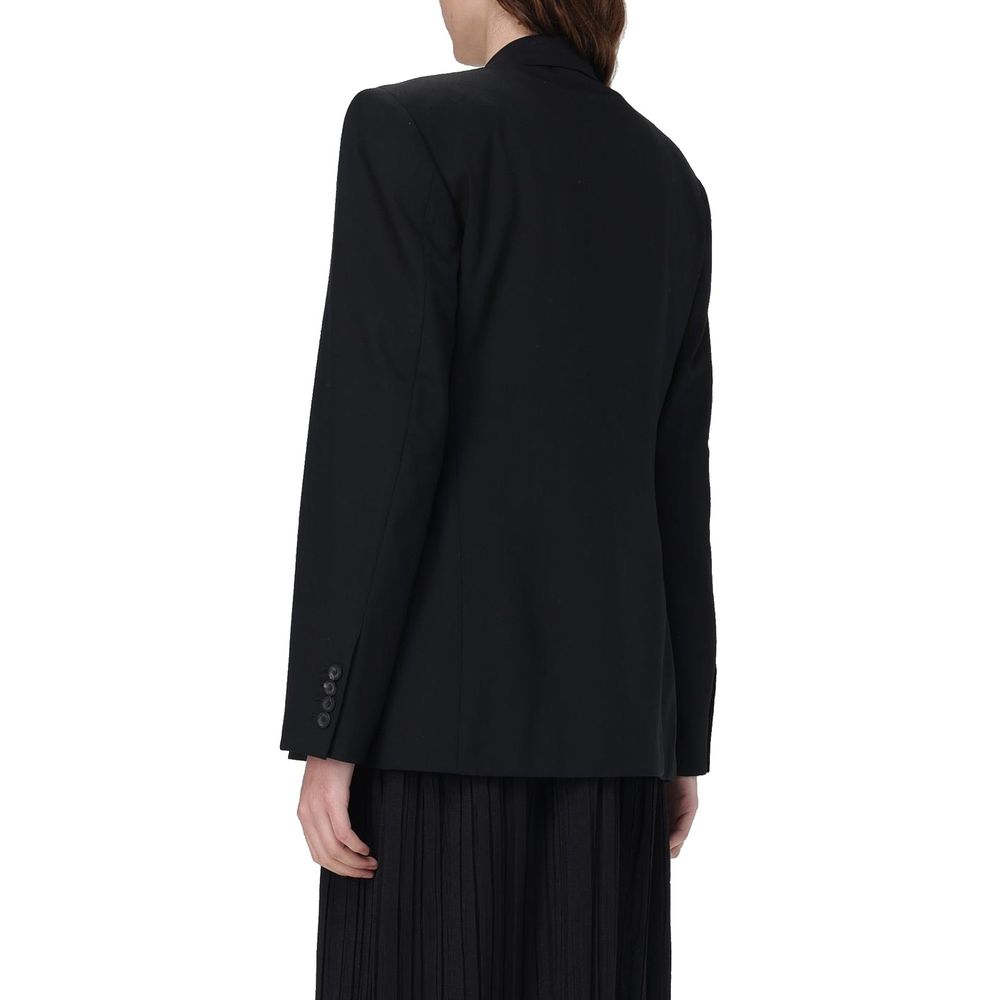 Black Wool Jackets And Coat - ventzia