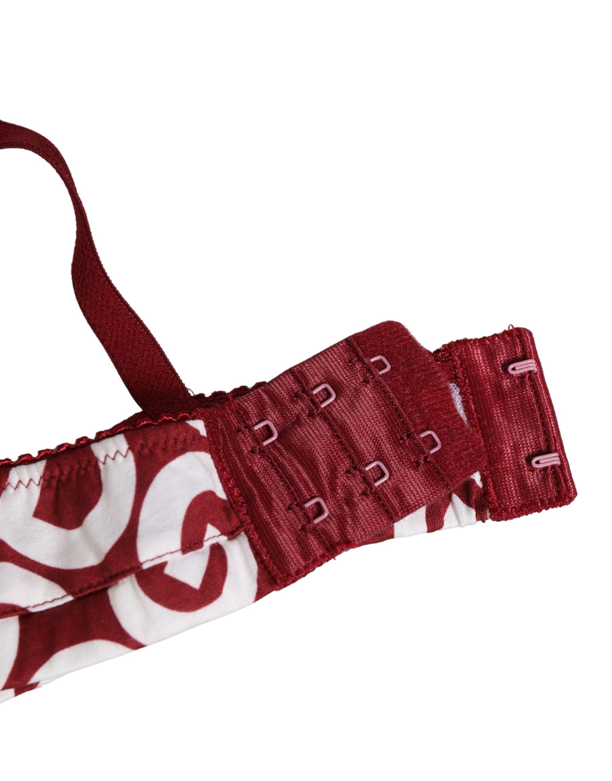 Red Logo Monogram Cotton Soft Cup Bra Underwear - ventzia