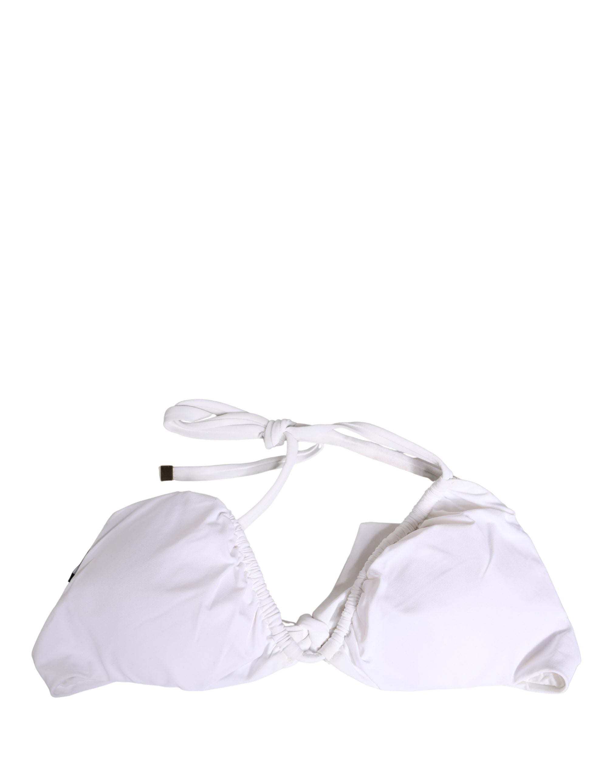 White Halter Top High Waist Bikini Bottom Swimwear - ventzia