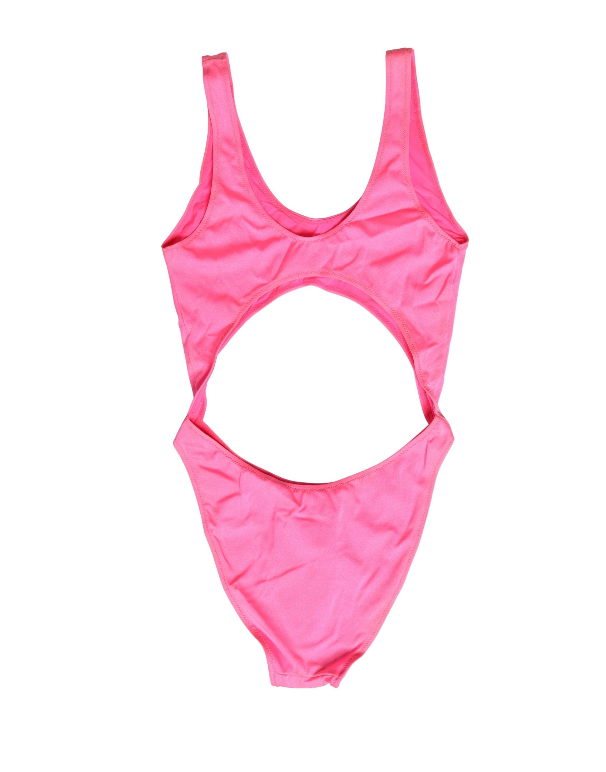 Pink Cut-Out High Leg One Piece Swimsuit Swimwear - ventzia