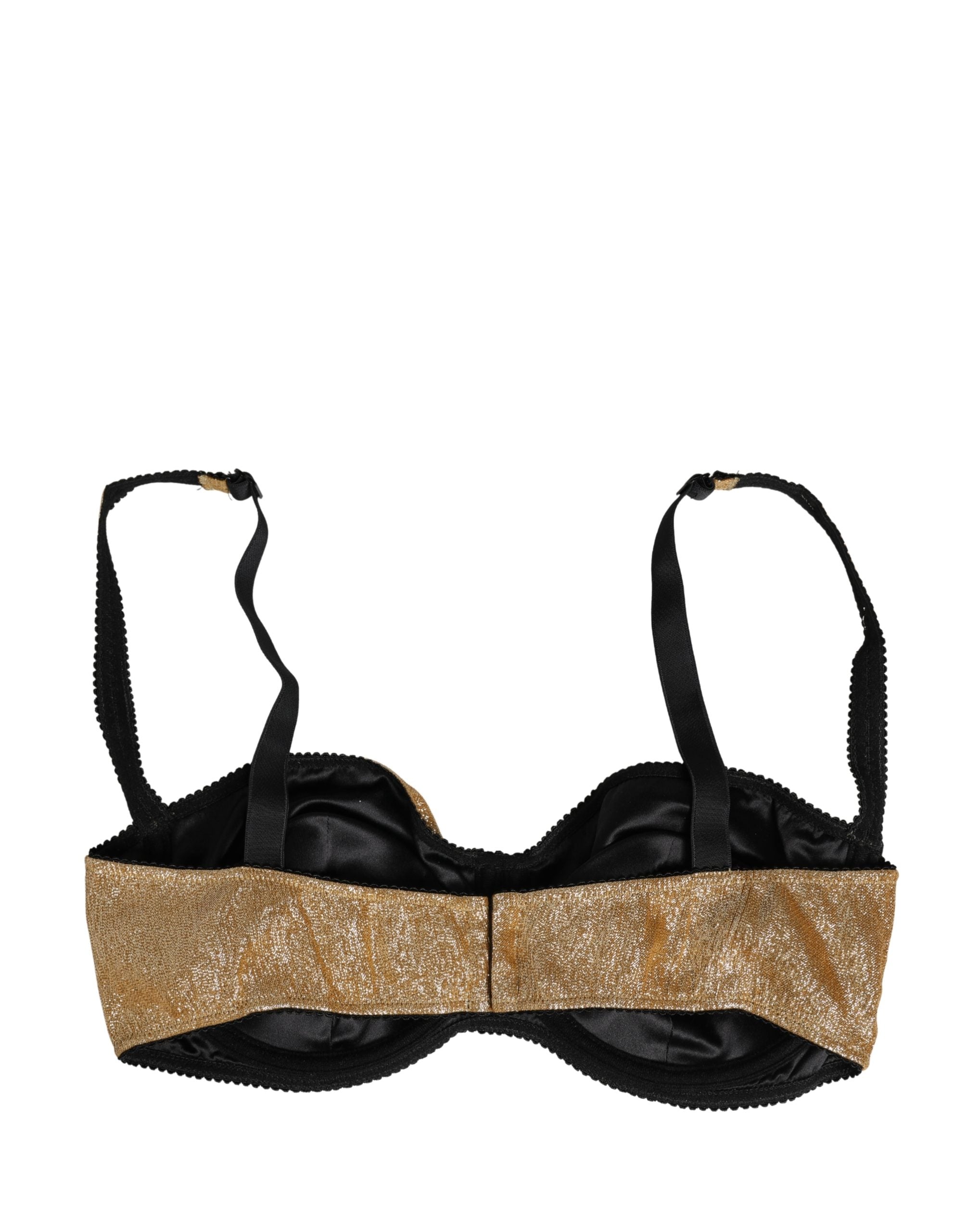 Gold Semi-Pad Underwire Balconette Bra Underwear - ventzia