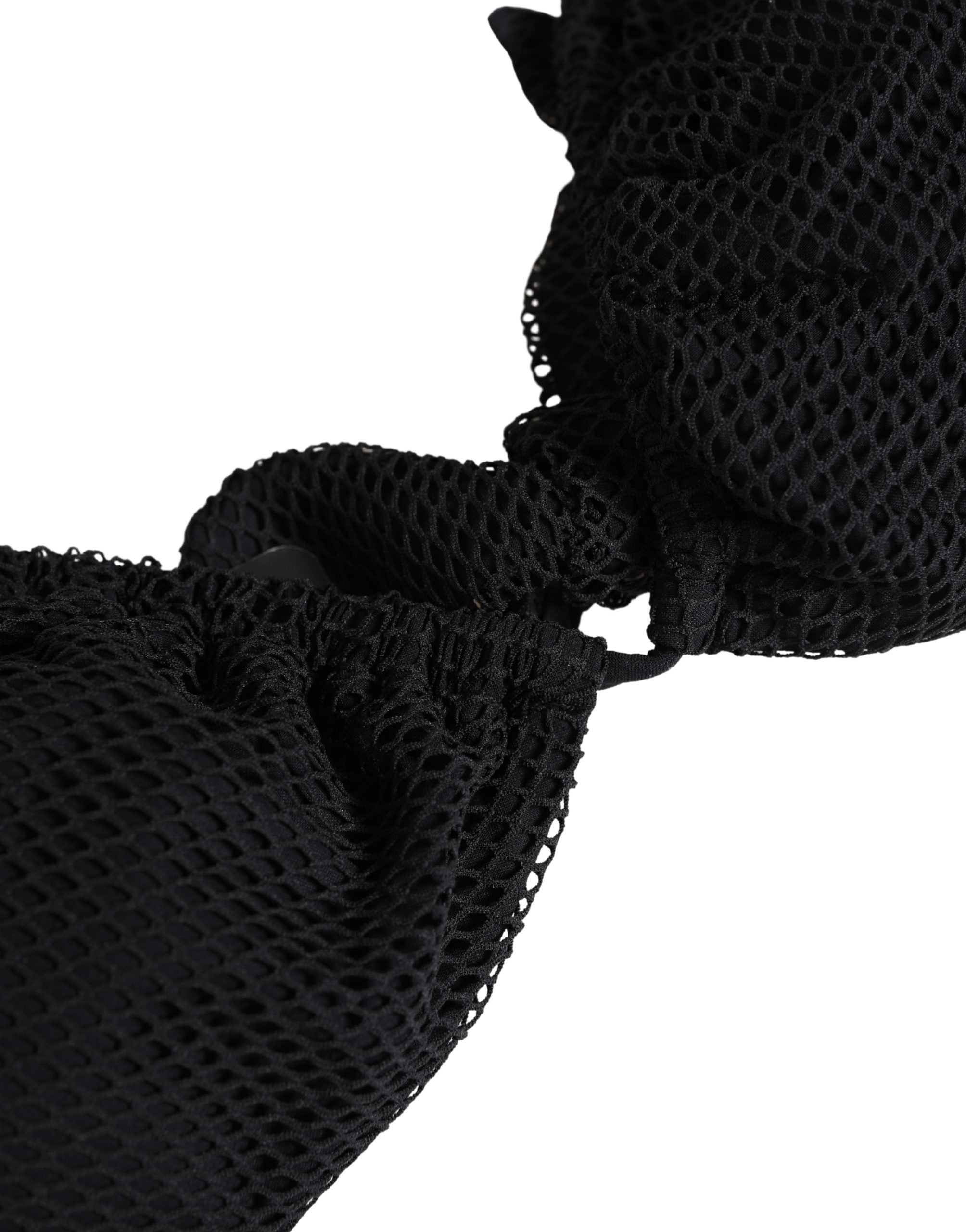 Black Padded Triangle Halter Bikini Top Swimwear - ventzia