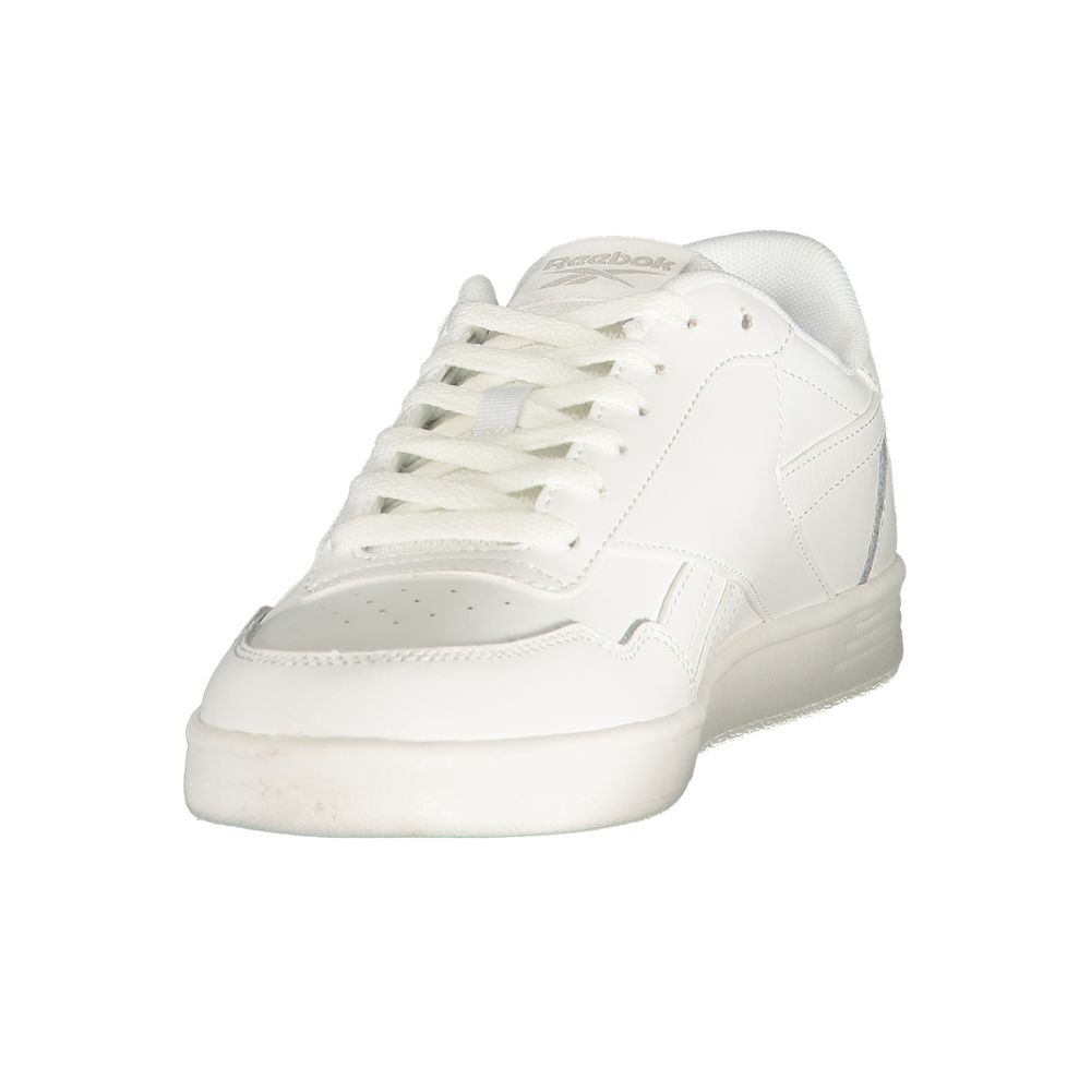 White Polyester Athletic Sneakers - ventzia