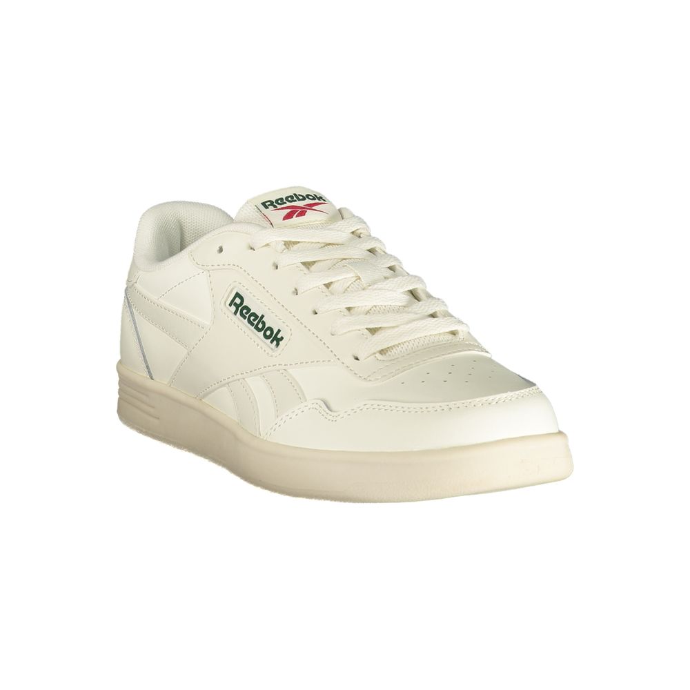 White Polyester Athletic Sneakers - ventzia