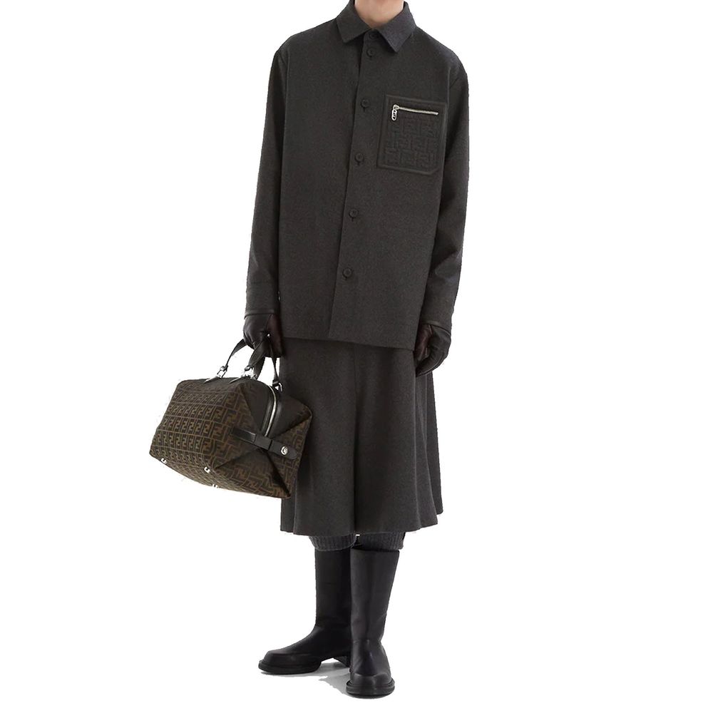 Gray Cashmere Jackets And Coat - ventzia