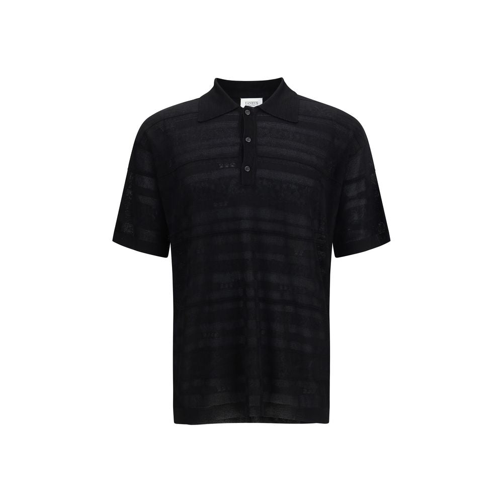 Black Cotton Polo Shirt - ventzia