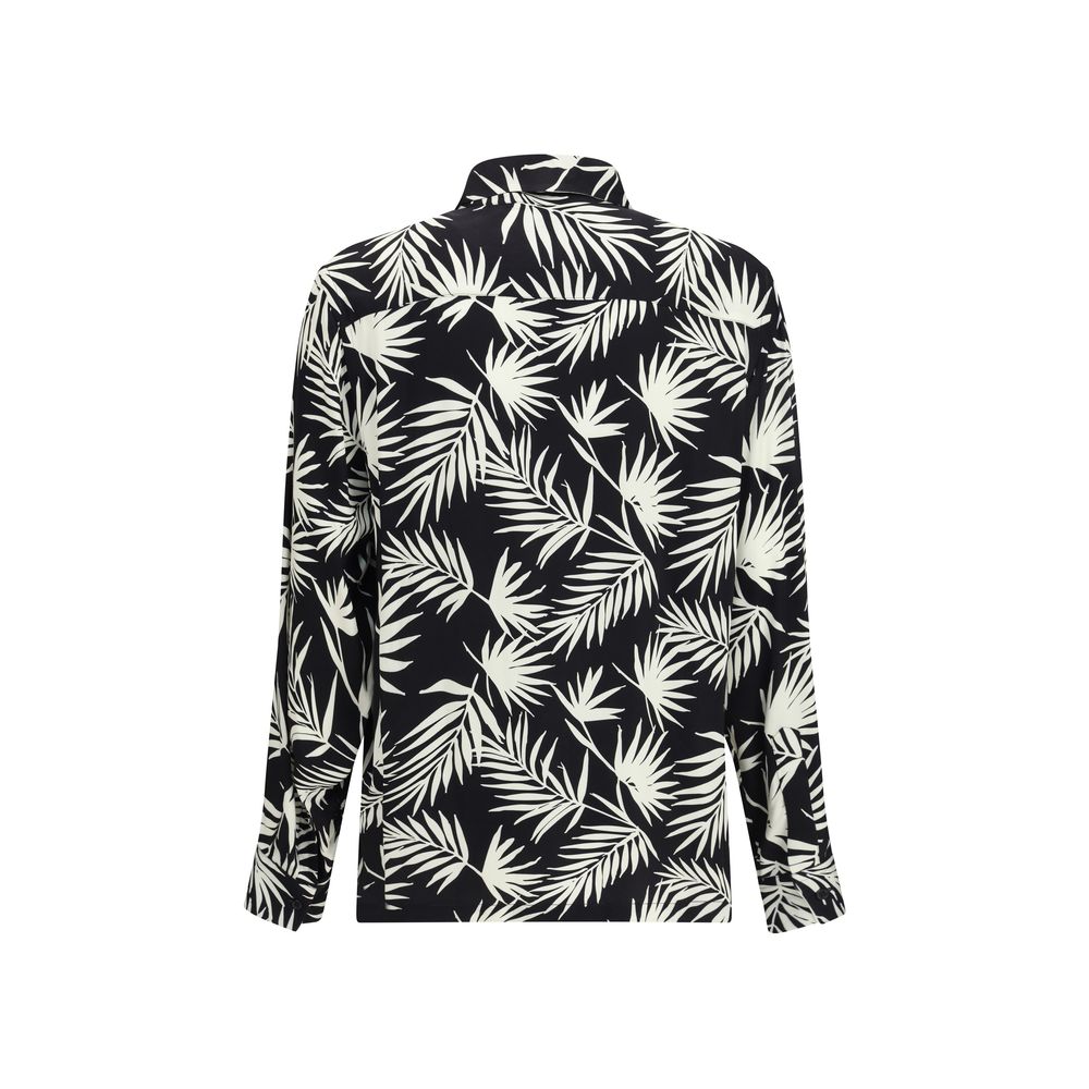 Black Viscose Pattern Shirt - ventzia