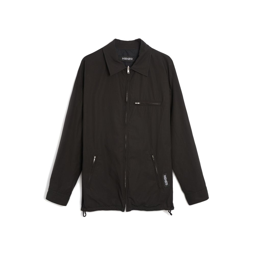 Black Cotton Shell Jacket - ventzia