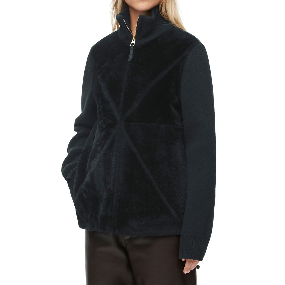 Black Lamb Fur Coat - ventzia