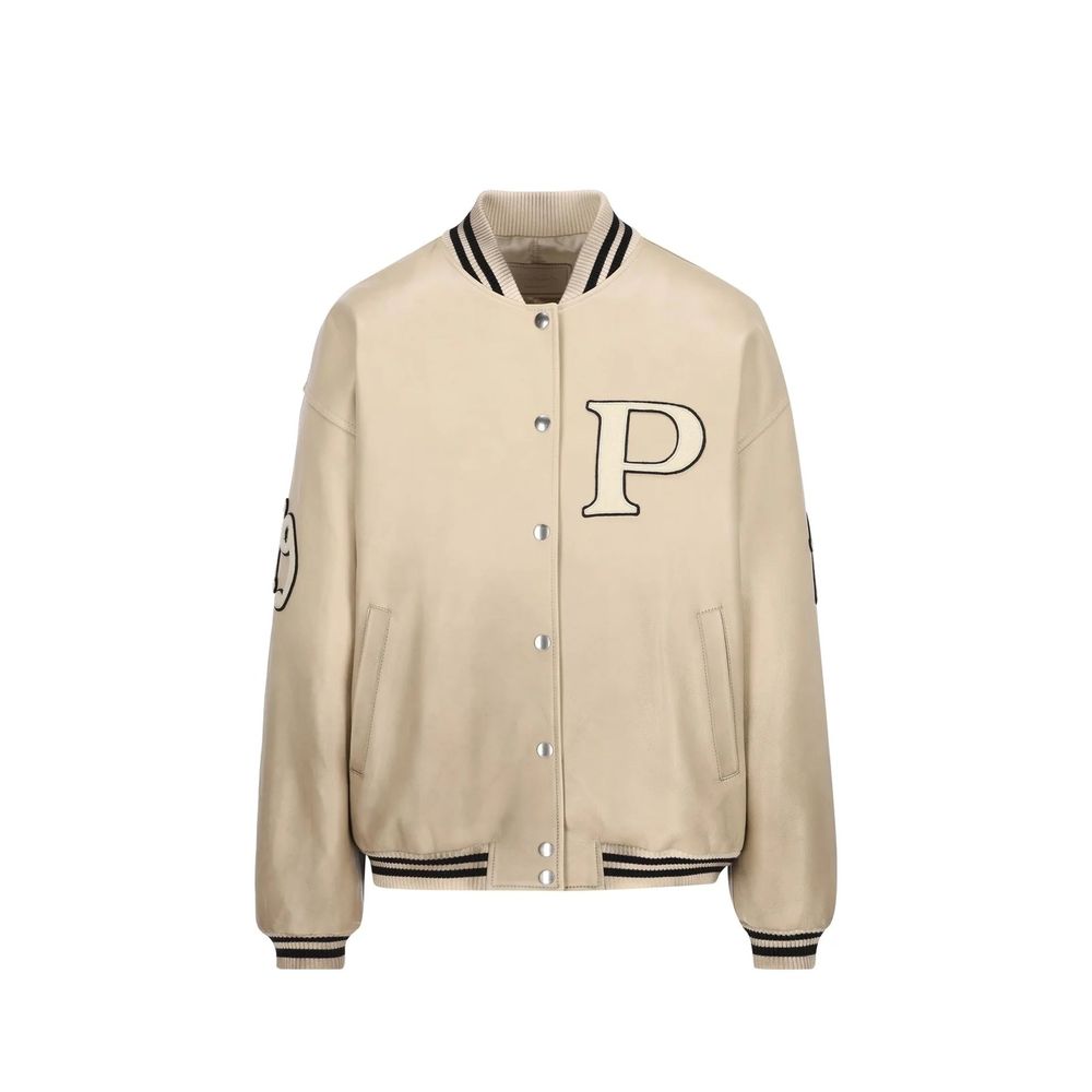 Beige Calfskin Bomber - ventzia