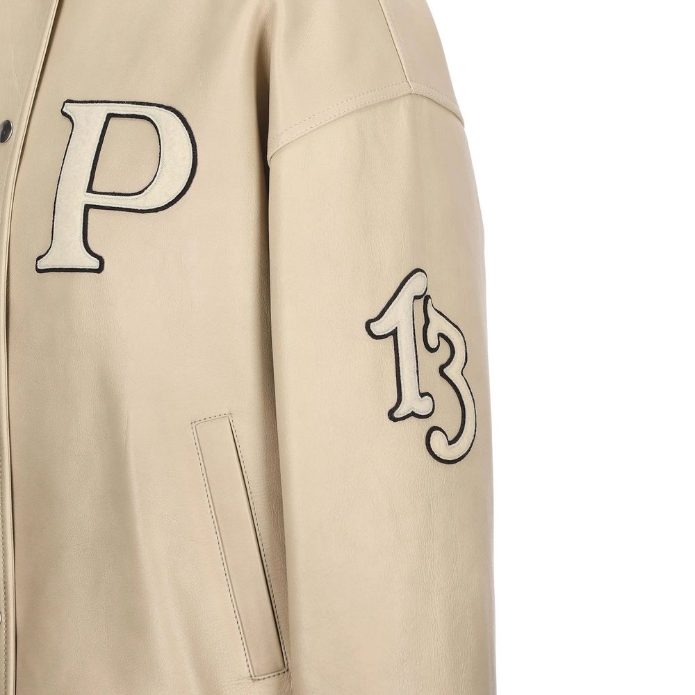 Beige Calfskin Bomber - ventzia