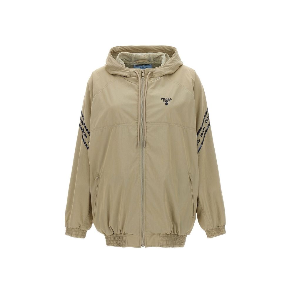Beige Cotton Shell Jacket - ventzia