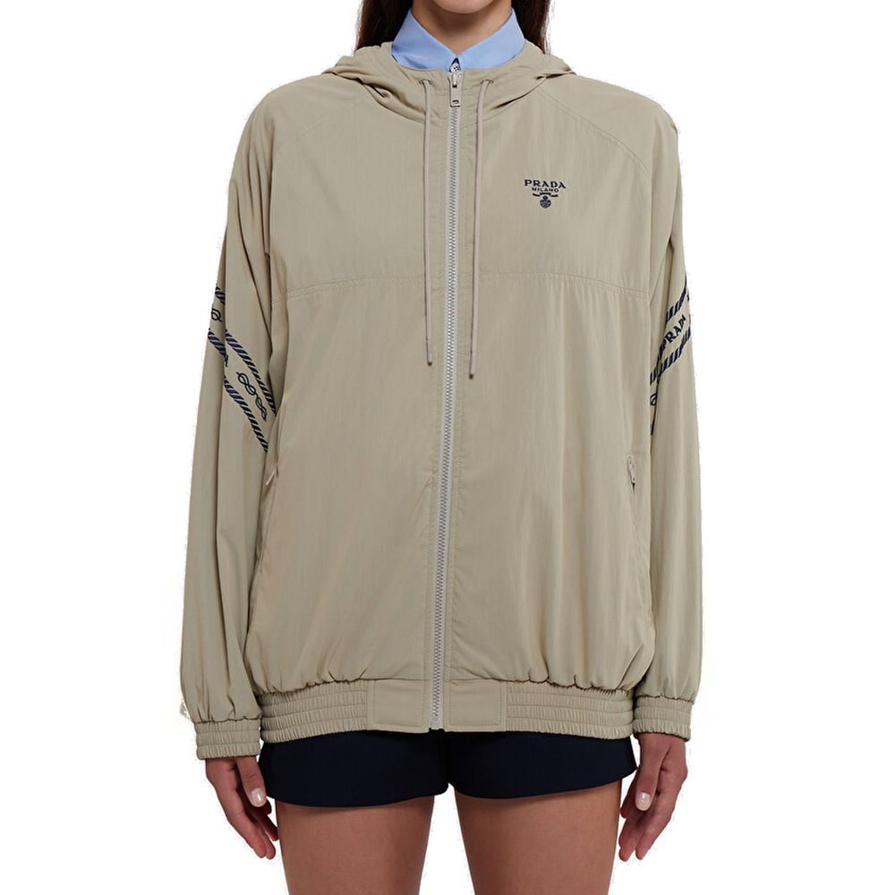 Beige Cotton Shell Jacket - ventzia