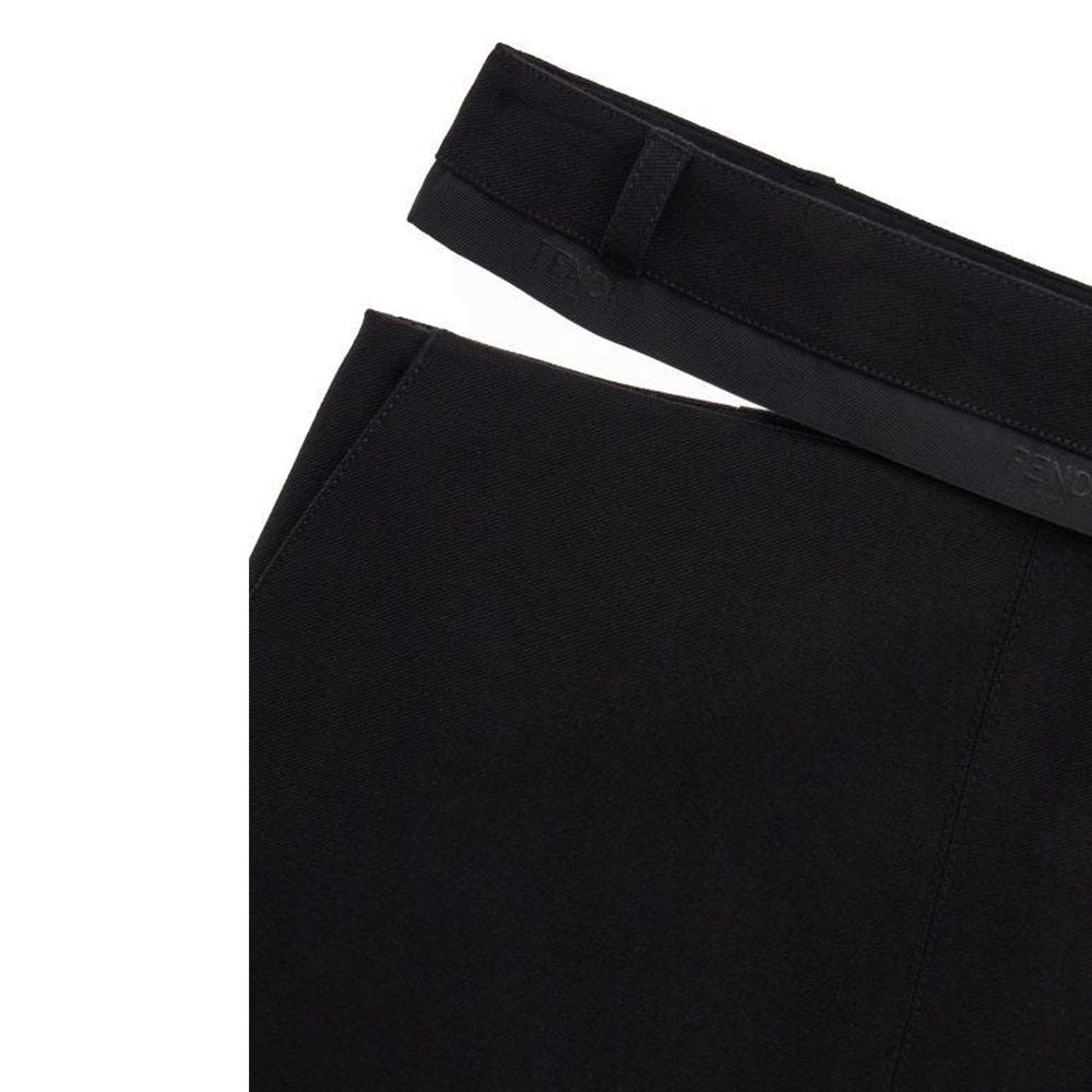 Black Virgin Wool Long Skirt