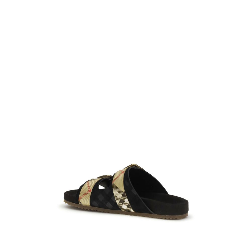 Black Calf Leather Bos Taurus Strap-On Sandals