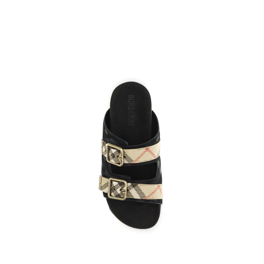 Black Calf Leather Bos Taurus Strap-On Sandals