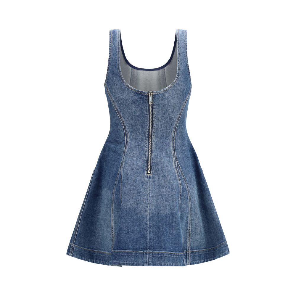 Blue Cotton Casual Dress