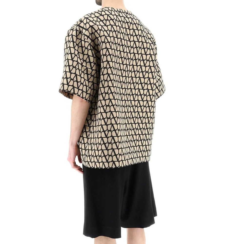 Brown Silk T-Shirt
