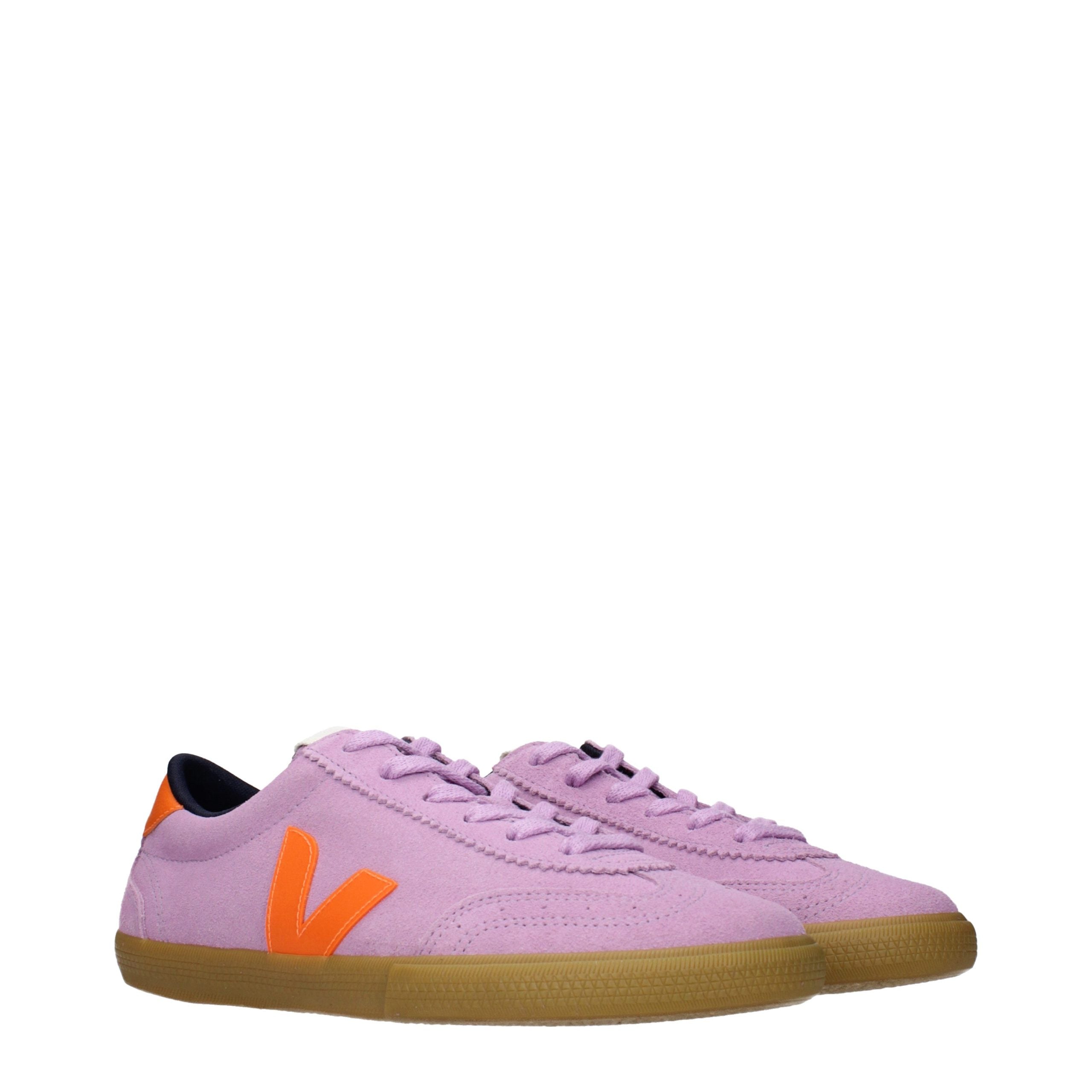 Pink Leather Low Top Sneakers