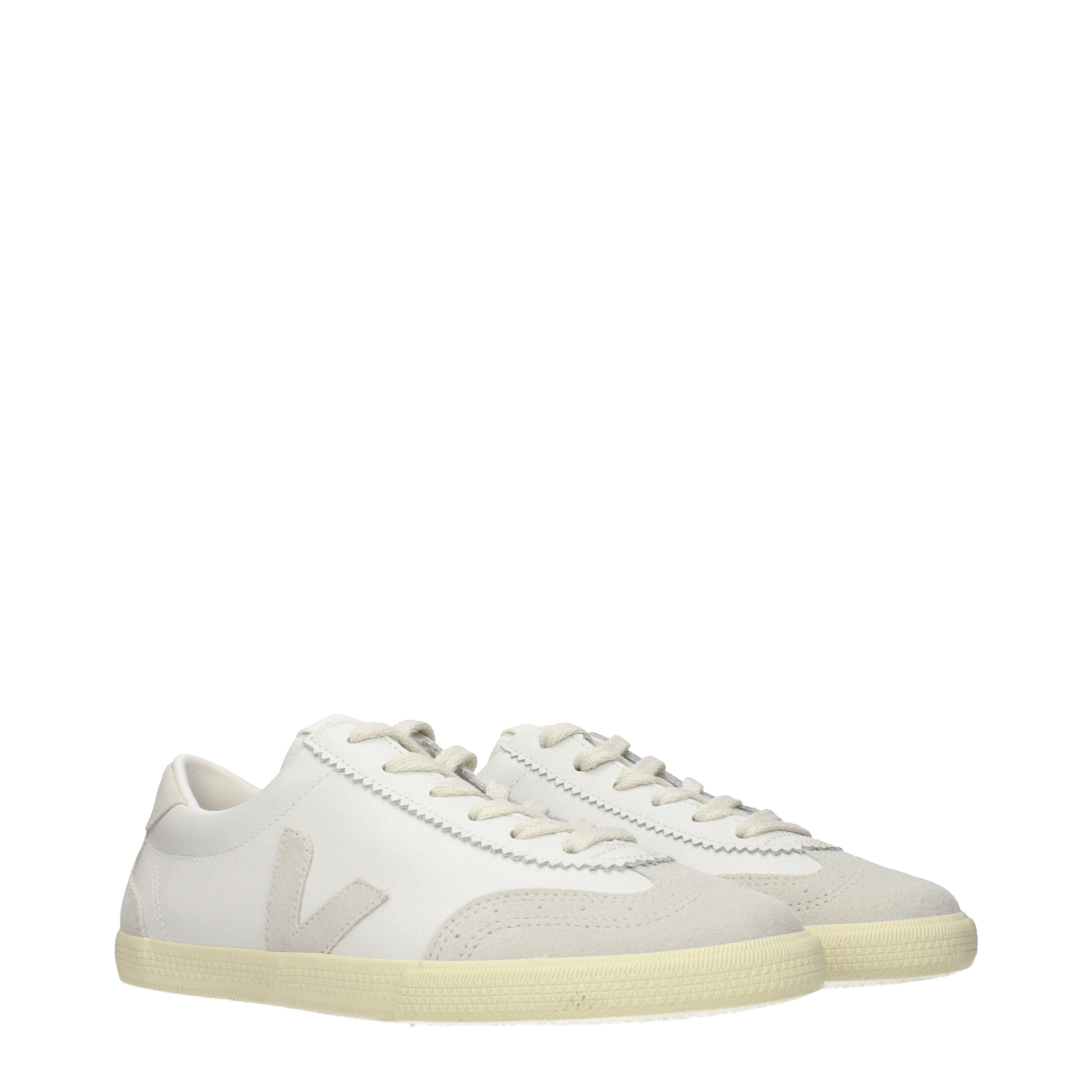 White Leather Low Top Sneakers