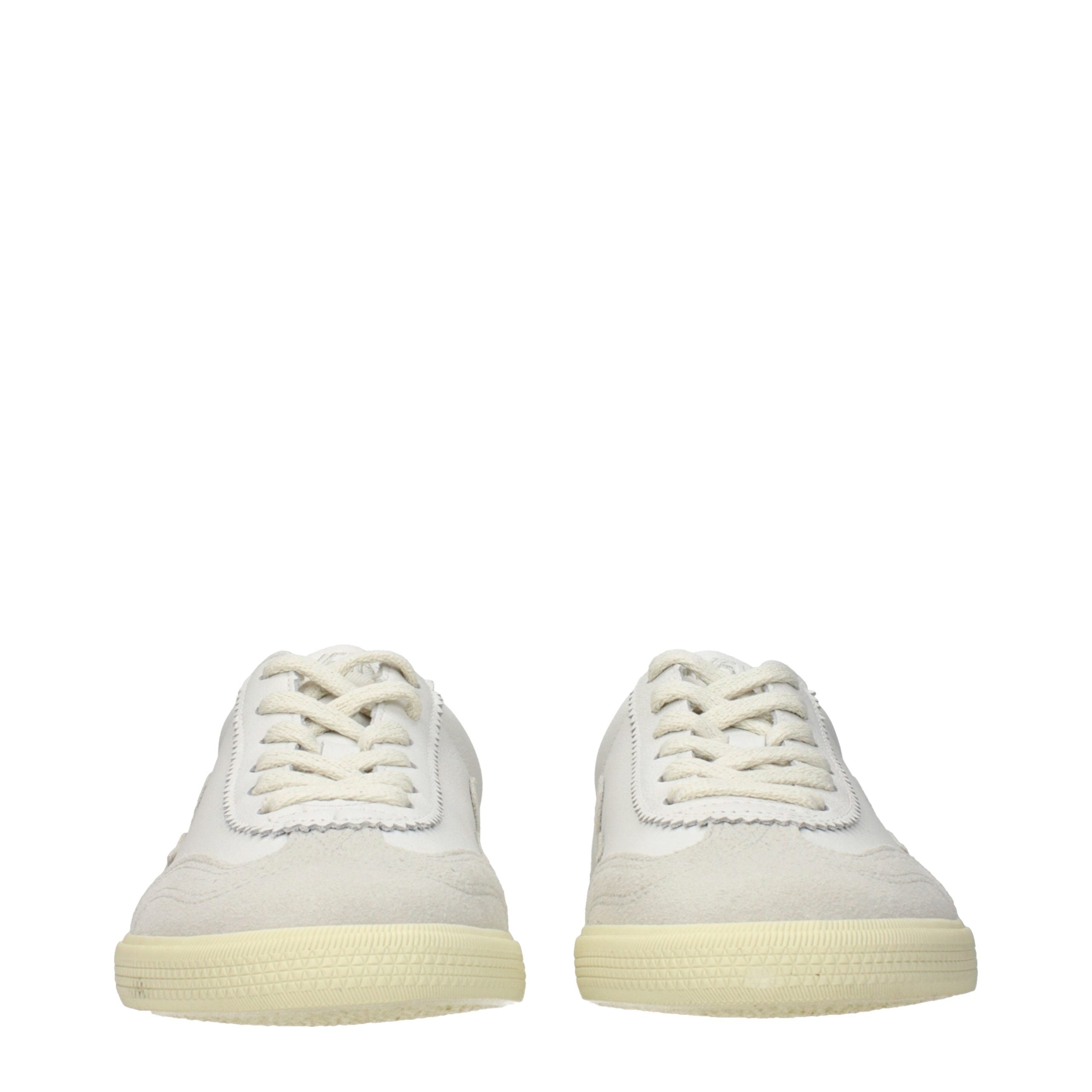 White Leather Low Top Sneakers