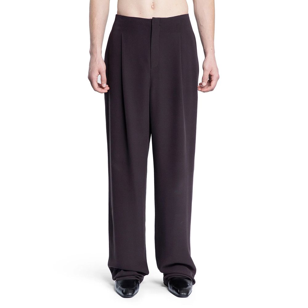 Brown Silk Casual Pants