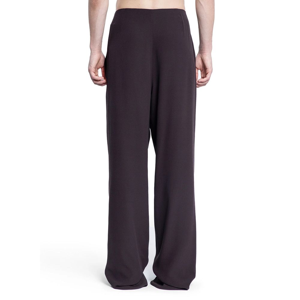 Brown Silk Casual Pants