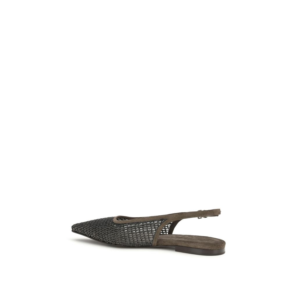 Brown Calf Leather Bos Taurus Ballet Flats