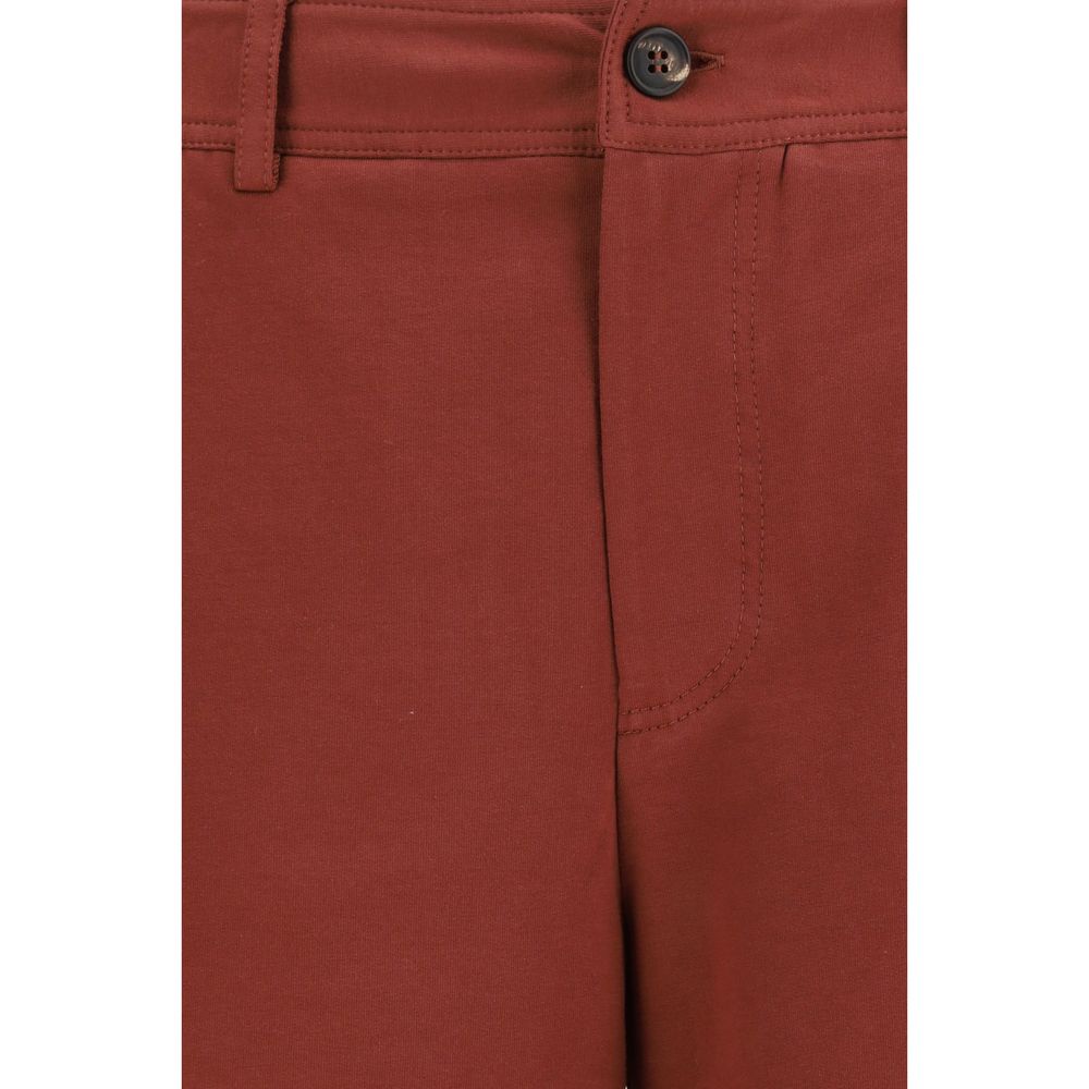 Red Cotton Bermuda Shorts