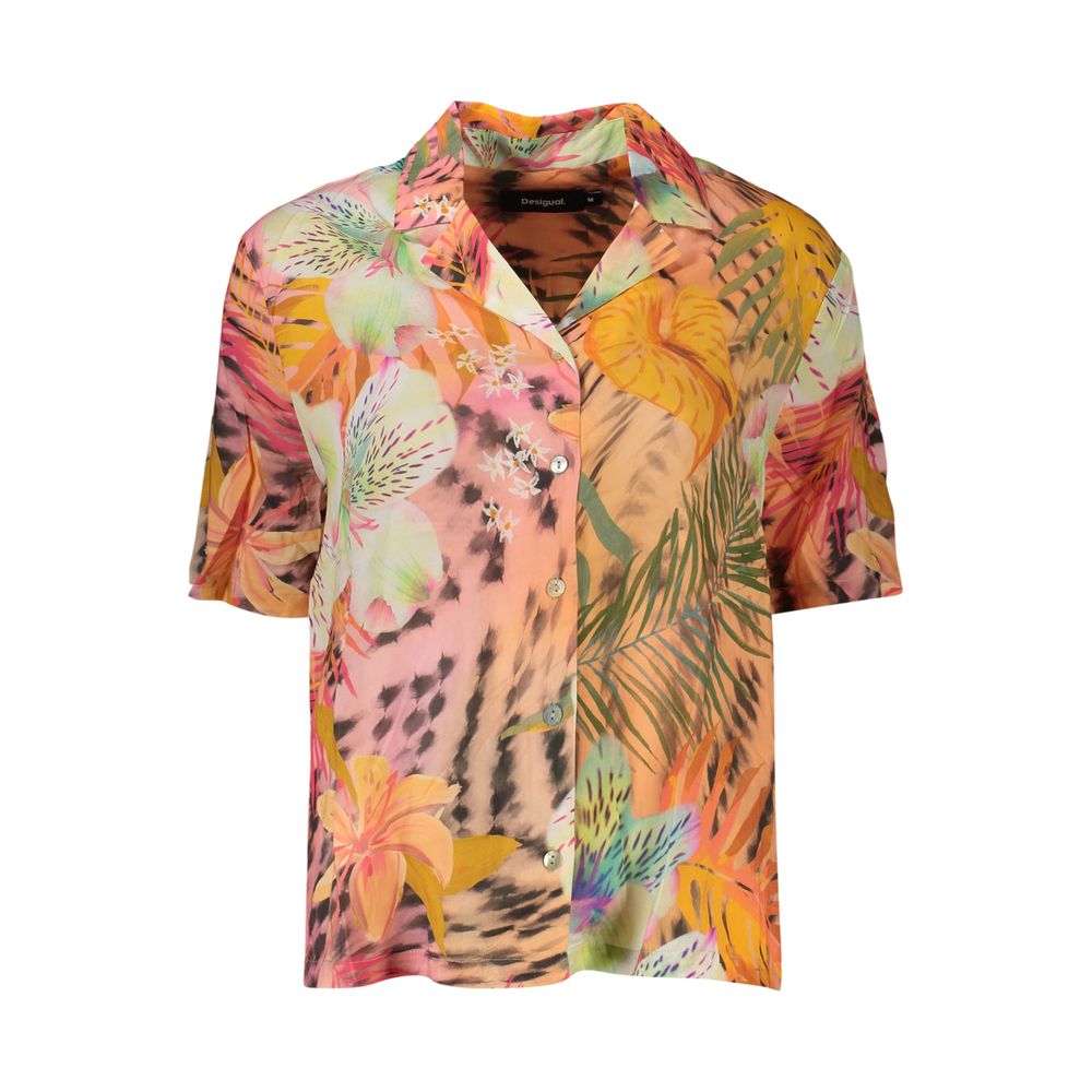 Orange Viscose Women's Shirt