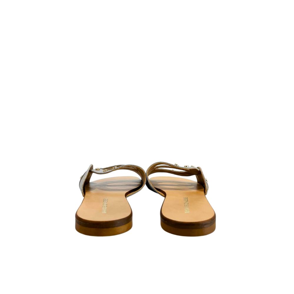 Grey Leather Women Sandal