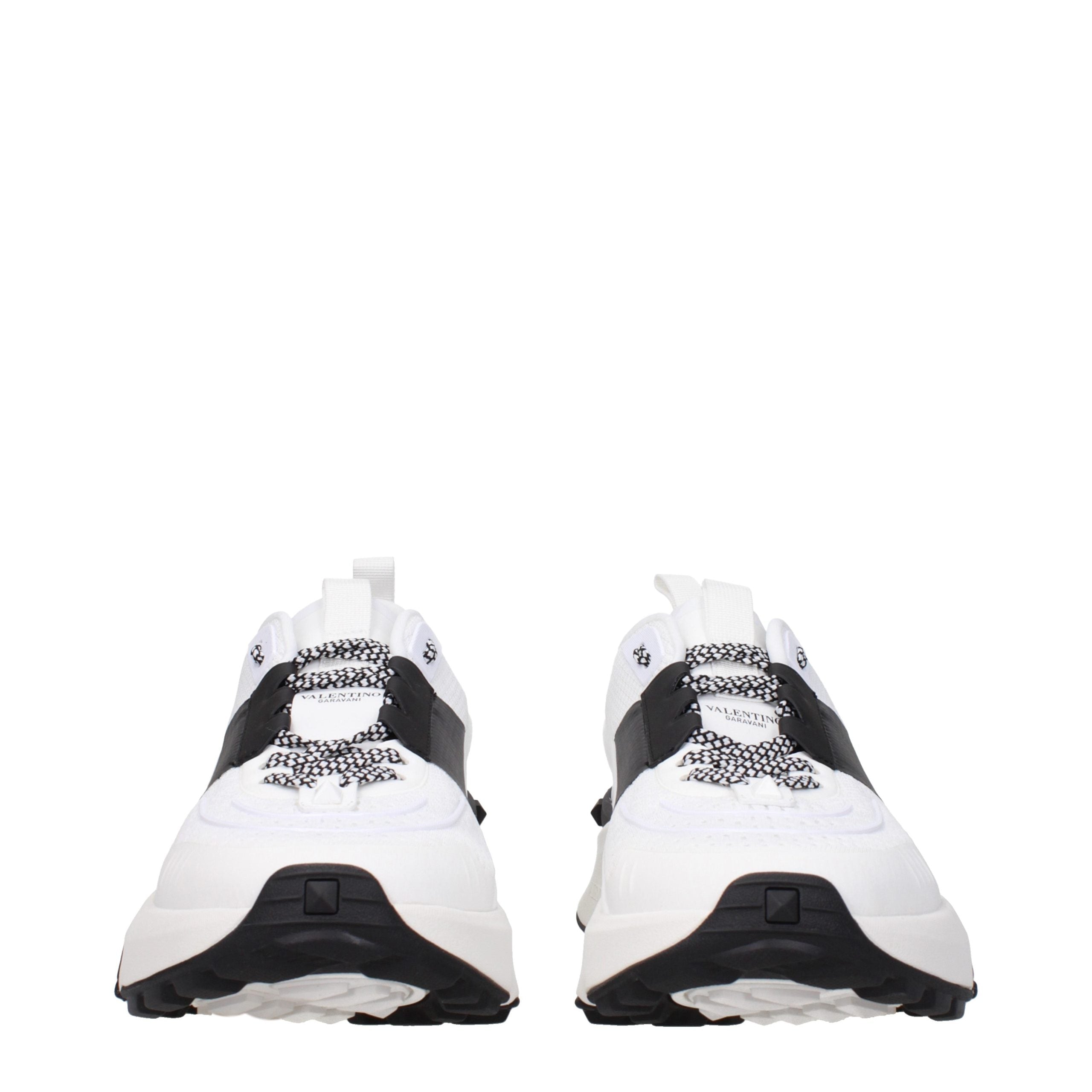 White Fabric Athletic Sneakers