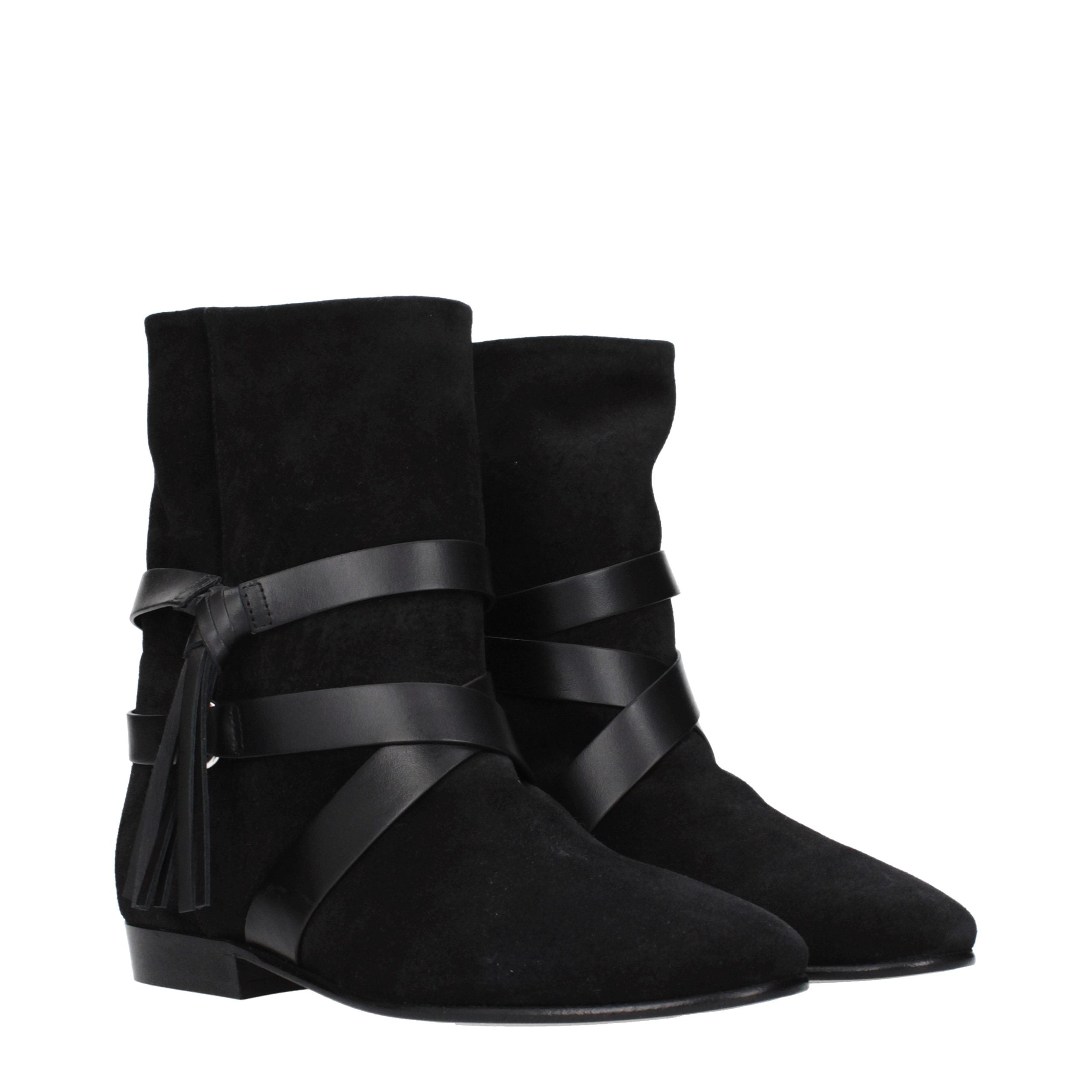 Black Leather Ankle Boots